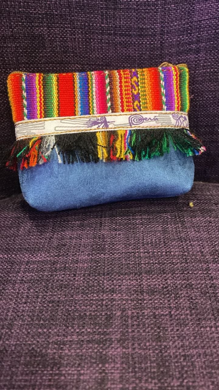 Porte-monnaie Inkao Franges, bas bleu jean, photo en boutique — Photo 2