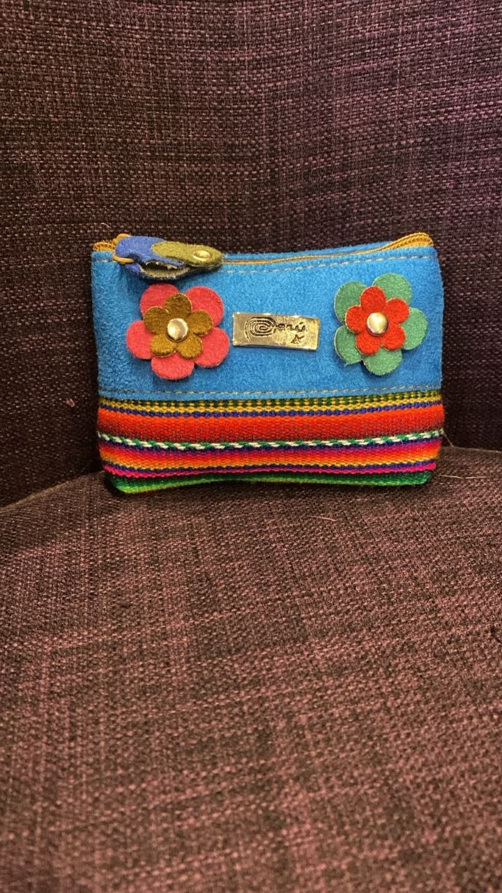 Porte-monnaie Inkao Bleu à fleurs, photo en boutique — Photo 2