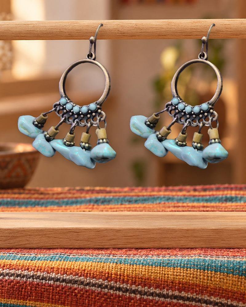Boucles d'oreilles Inkao Anneaux turquoise