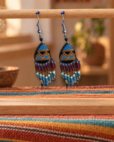 Boucles d'oreilles Inkao – Peintes orange et bleu