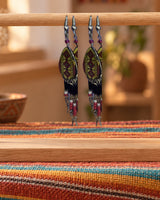 Boucles d'oreilles Inkao – Peintes rouge et ocre