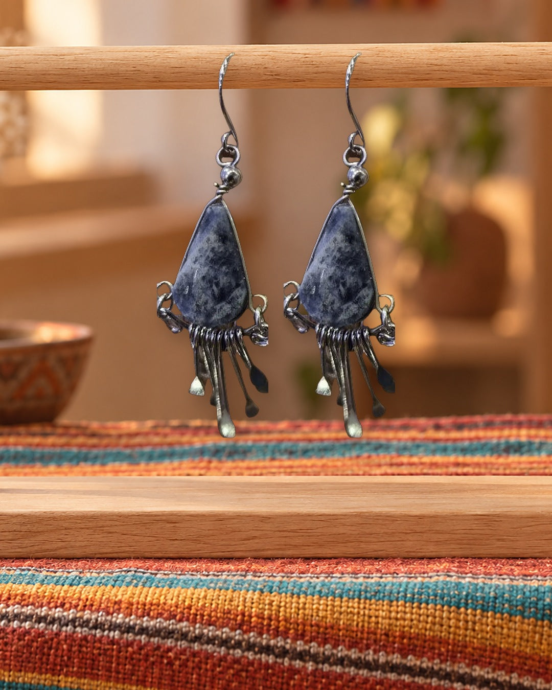 Boucles d'oreilles Inkao Pierre bleue — Photo 1