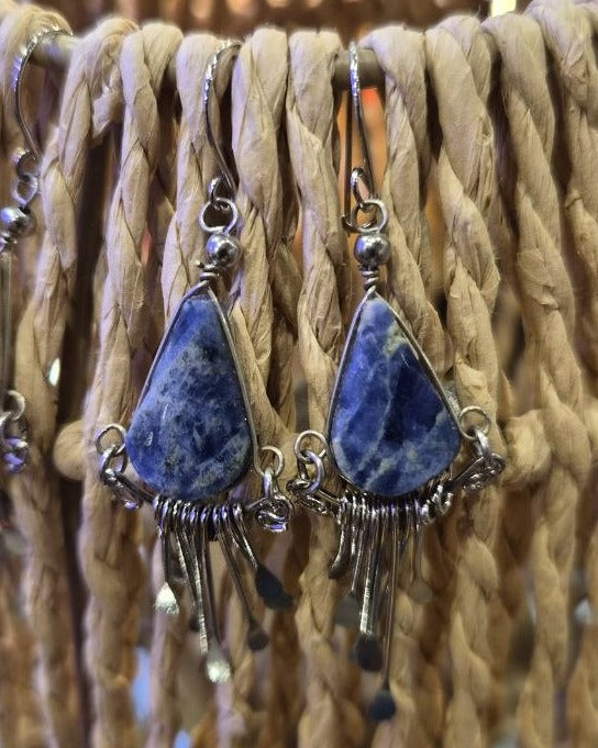 Boucles d'oreilles Inkao Pierre bleue — Photo 3