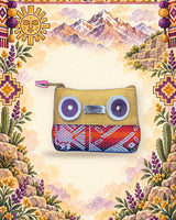 Porte-monnaie Inkao – Camel à yeux violets