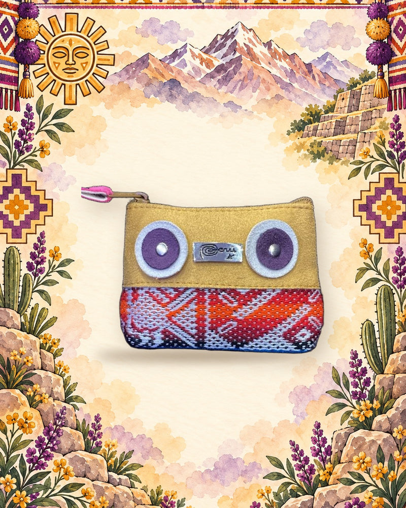 Porte-monnaie Inkao Camel à yeux violets