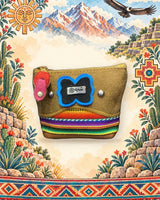 Porte-monnaie Inkao – Camel papillon bleu