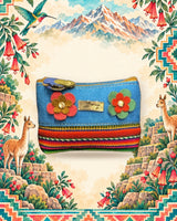 Porte-monnaie Inkao – Bleu à fleurs