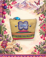 Porte-monnaie Inkao – Camel papillon violet
