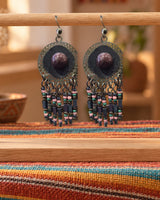 Boucles d'oreilles Inkao – Rondes à perle prune