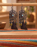 Boucles d'oreilles Inkao – Rosaces et triangle de bois