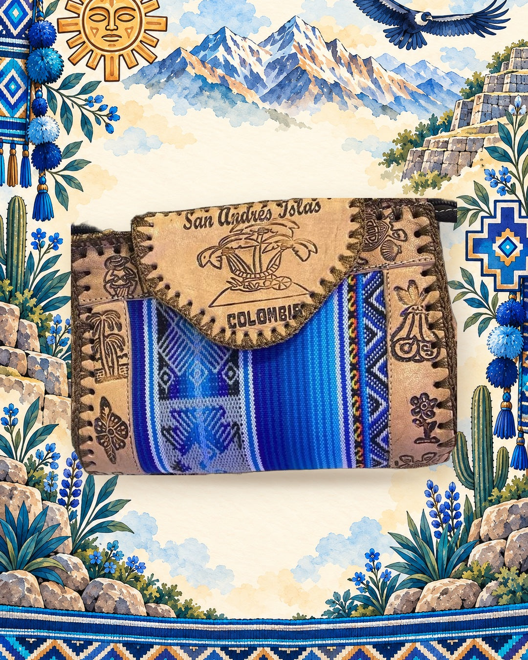 Sac à main Inkao Bleu San Andrés — Photo 2